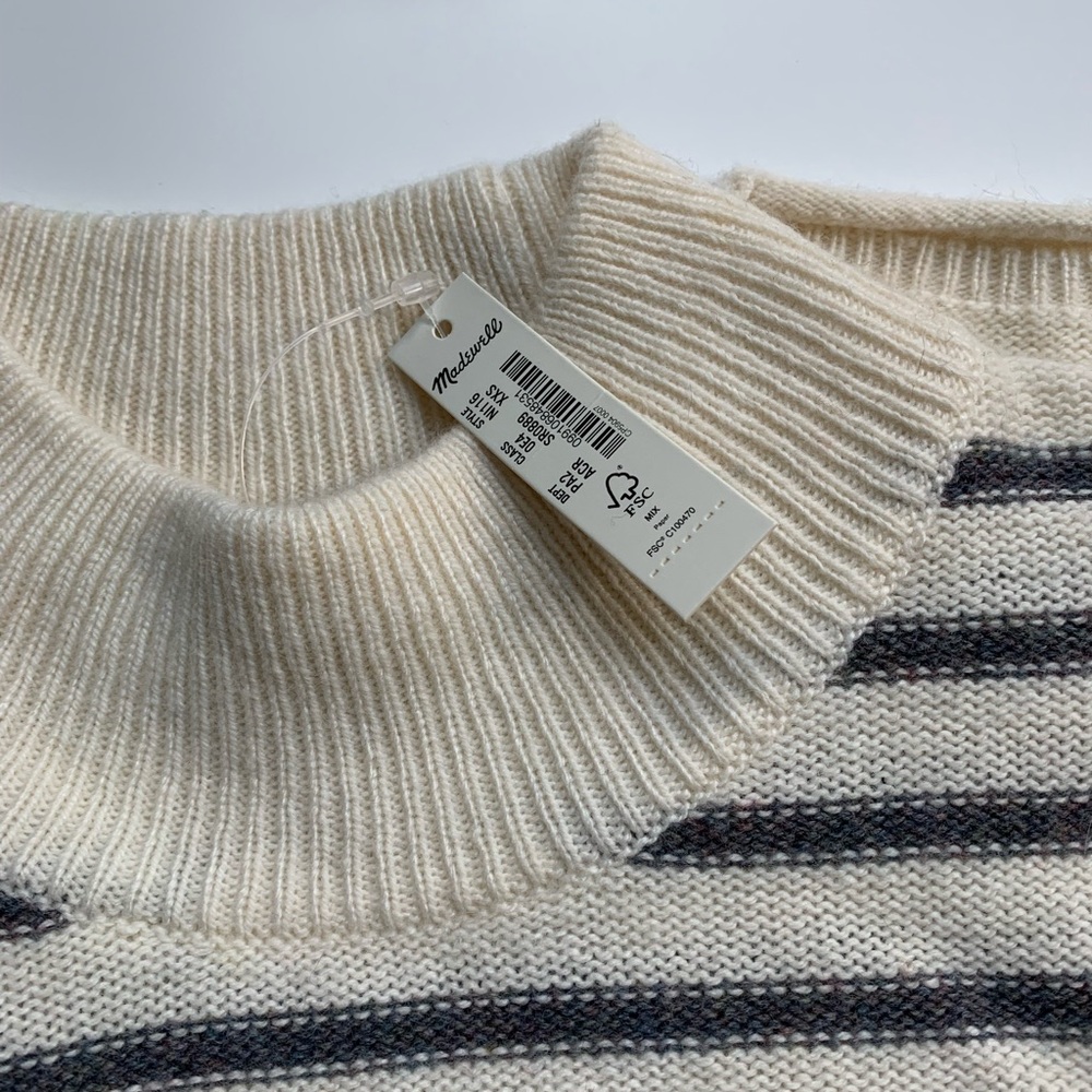 Madewell Striped Mockneck Sweater - New - Picture 3 of 4
